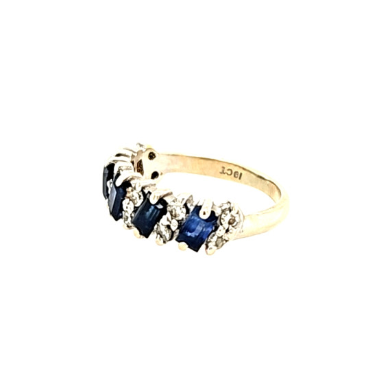 Pre Owned 18ct White Gold Sapphire and Diamond Eternity Ring ZQ265